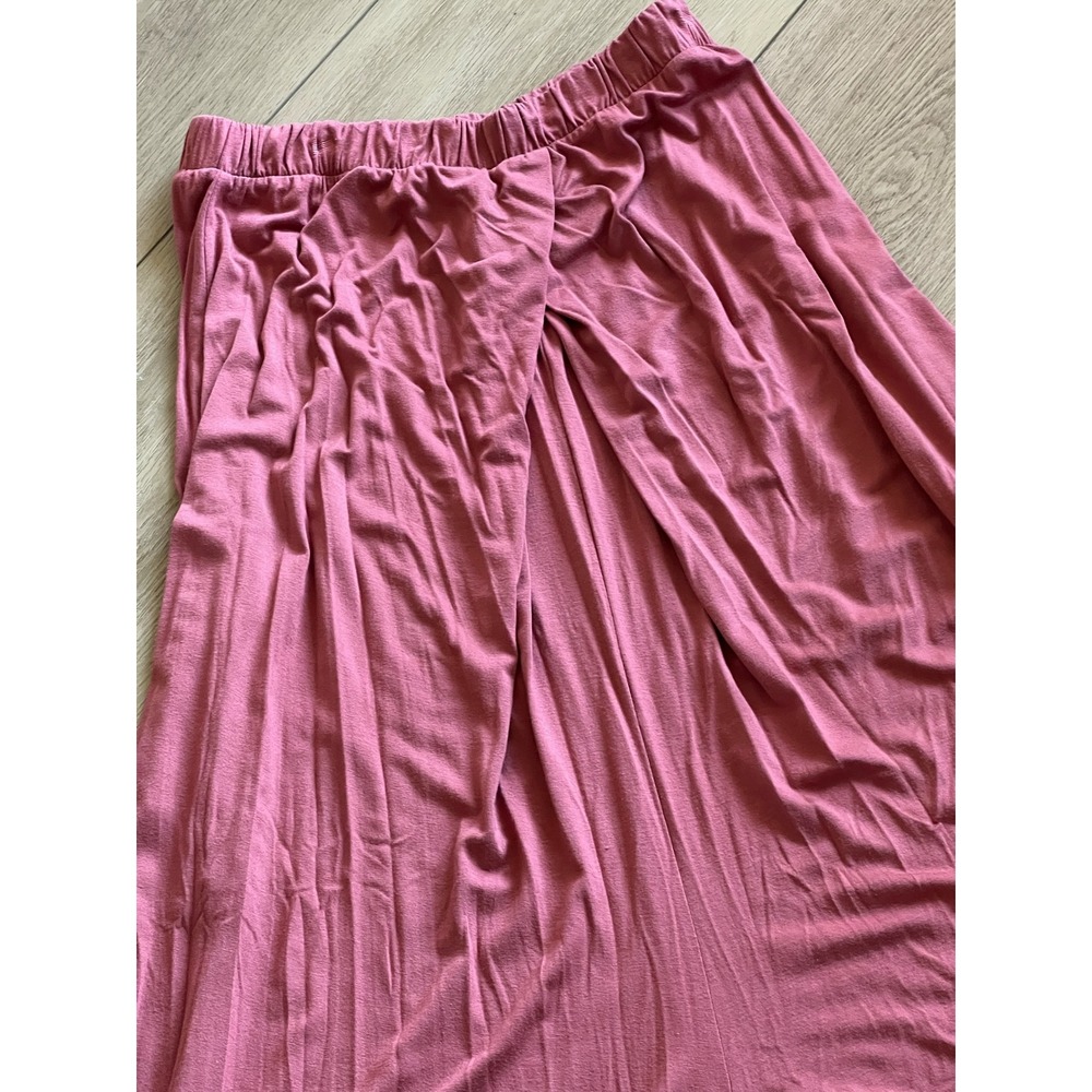 Jules Wide Leg Culottes Pants XS/S Cropped Mauve Elastic Waist - Picture 2 of 5